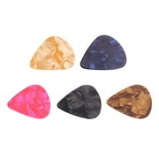 Monyance Small Guitar Plectrum Medium Gauge Celluloid Guitar Picks 5pcs for Bass, Electric \u0026 Acoustic Guitars(1.18X1.02X0.02Inches)